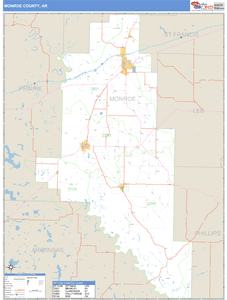 Monroe County, Arkansas Zip Code Wall Map