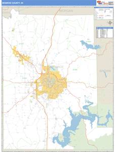 Monroe County, Indiana Zip Code Wall Map