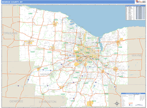 Monroe County, New York Zip Code Wall Map