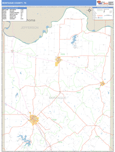 Montague County, Texas Zip Code Wall Map