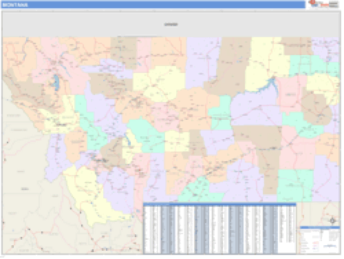 Montana Business Wall Map Market Maps (IDI)