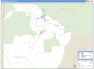 Montezuma County, Colorado Zip Code Wall Map