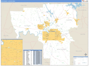 Montgomery, Alabama Metro Area Wall Map