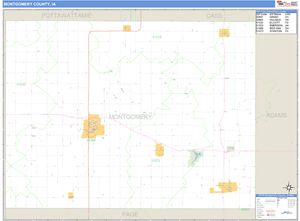 Montgomery County, Iowa Zip Code Wall Map