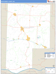 Montgomery County, Missouri Zip Code Wall Map