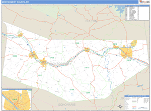 Montgomery County, New York Zip Code Wall Map