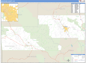 Montrose County, Colorado Zip Code Wall Map