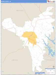 Moore County, Tennessee Zip Code Wall Map