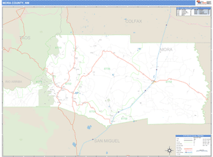 Mora County, New Mexico Zip Code Wall Map