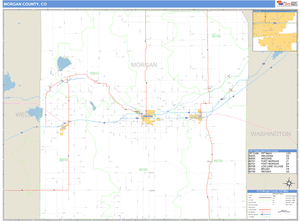 Morgan County, Colorado Zip Code Wall Map