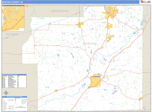 Morgan County, Indiana Zip Code Wall Map