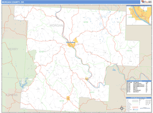 Morgan County, Ohio Zip Code Wall Map
