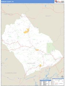 Morgan County, Tennessee Zip Code Wall Map