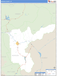 Morgan County, Utah Zip Code Wall Map