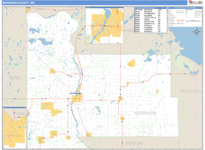 Morrison County, Minnesota Zip Code Wall Map