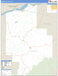 Morrow County, Oregon Zip Code Wall Map