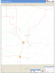 Motley County, Texas Zip Code Wall Map