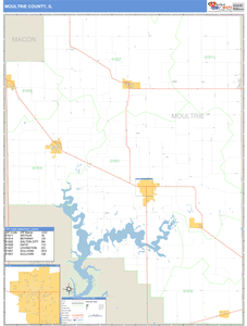 Moultrie County, Illinois Zip Code Wall Map