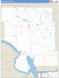 Mountrail County, North Dakota Zip Code Wall Map