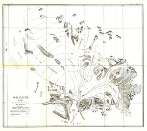 Muir Glacier, Alaska Map 1892