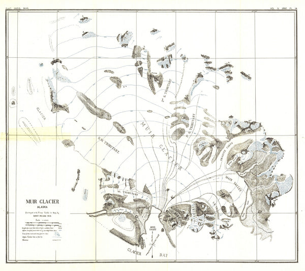 Muir Glacier, Alaska Map 1892 Maps.com