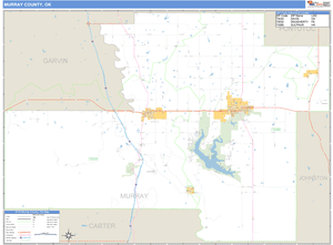 Murray County, Oklahoma Zip Code Wall Map