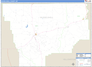 Musselshell County, Montana Zip Code Wall Map