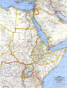 Africa, Countries Of The Nile Map 1963