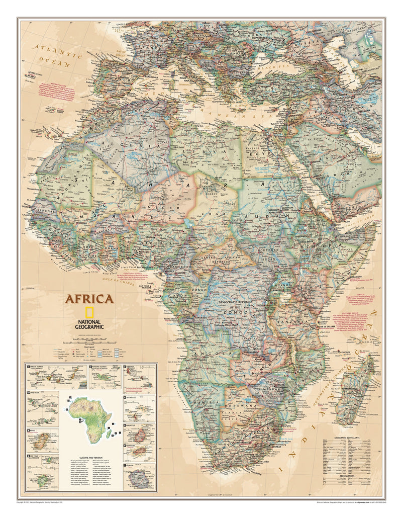 National Geographic Africa Executive Wall Map Maps.com