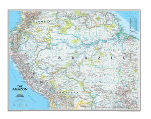 National Geographic Amazon Wall Map