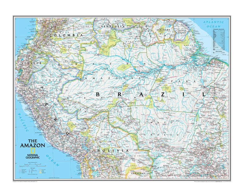 National Geographic Amazon Wall Map Maps.com