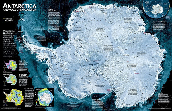 National Geographic Antarctica Satellite Wall Map Maps.com