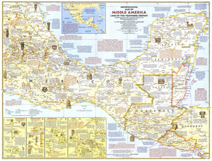 Archeological Map Of Middle America, Land Of The Feathered Serpent