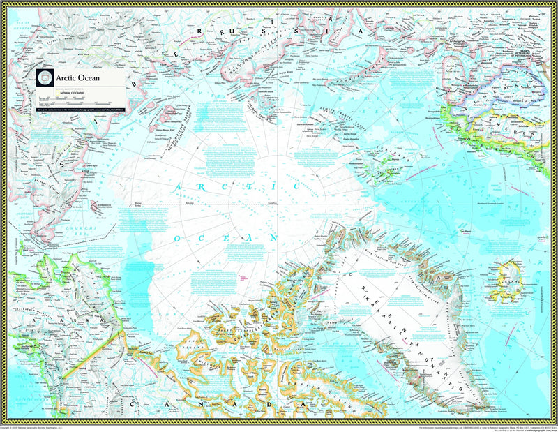 National Geographic Arctic Ocean Political Wall Map Maps.com