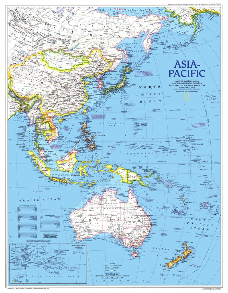 Asia-Pacific Map 1989 Maps.com