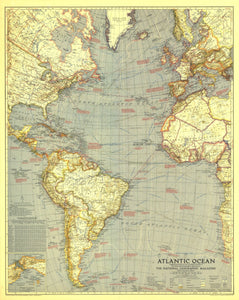 Atlantic Ocean Map 1939