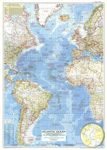 Atlantic Ocean Map 1955