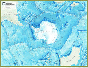 National Geographic Ocean Floor around Antarctica Wall Map