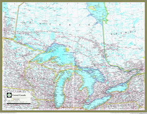 National Geographic Central Canada Wall Map