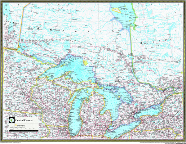 National Geographic Central Canada Wall Map Maps.com