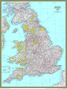 National Geographic England and Wales Wall Map
