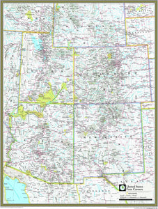 National Geographic Four Corners Wall Map