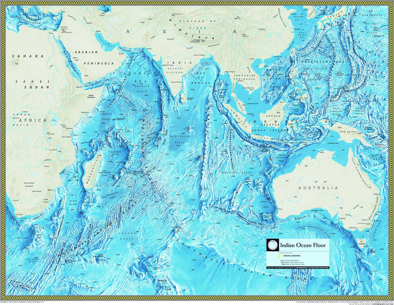 National Geographic Indian Ocean Floor Wall Map Maps.com