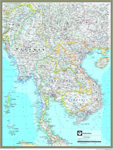 National Geographic Indochina Wall Map