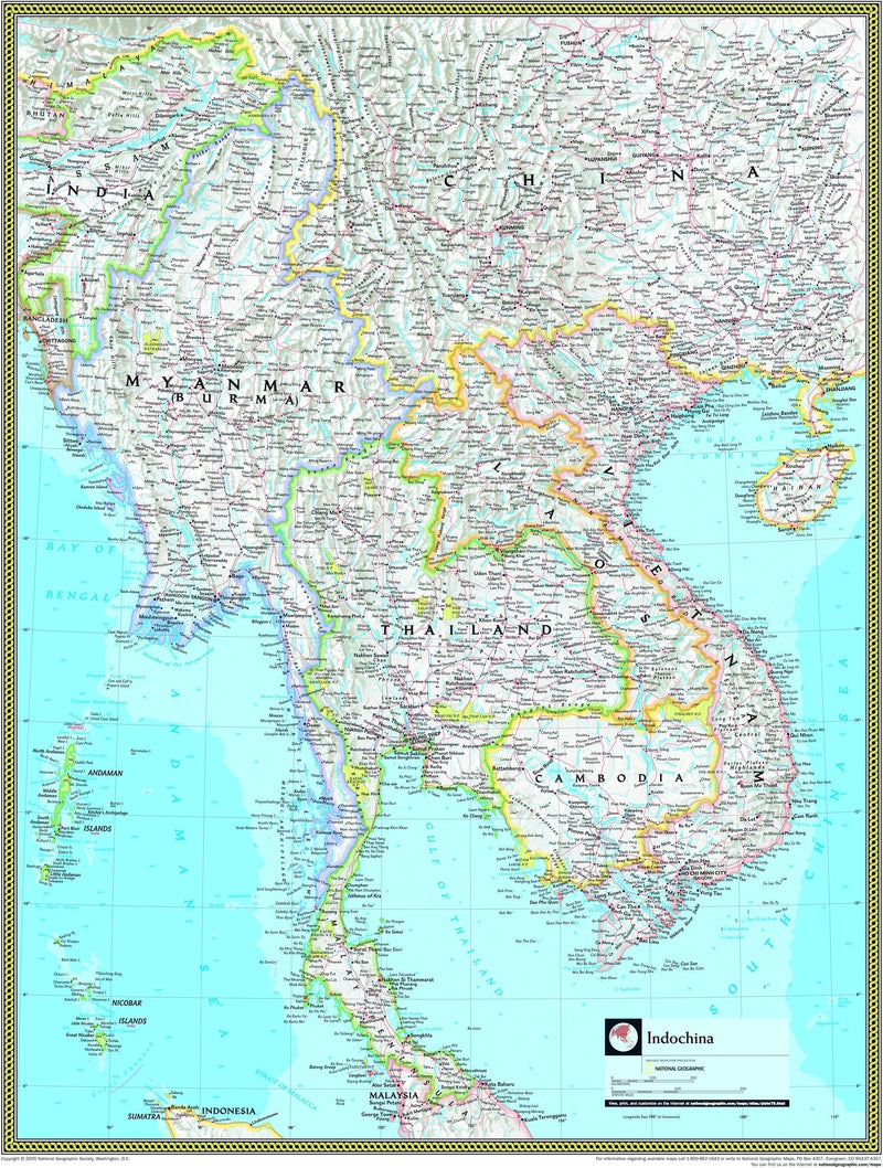 National Geographic Indochina Wall Map Maps.com