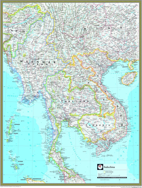 National Geographic Indochina Wall Map Maps.com