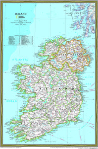 National Geographic Ireland Wall Map