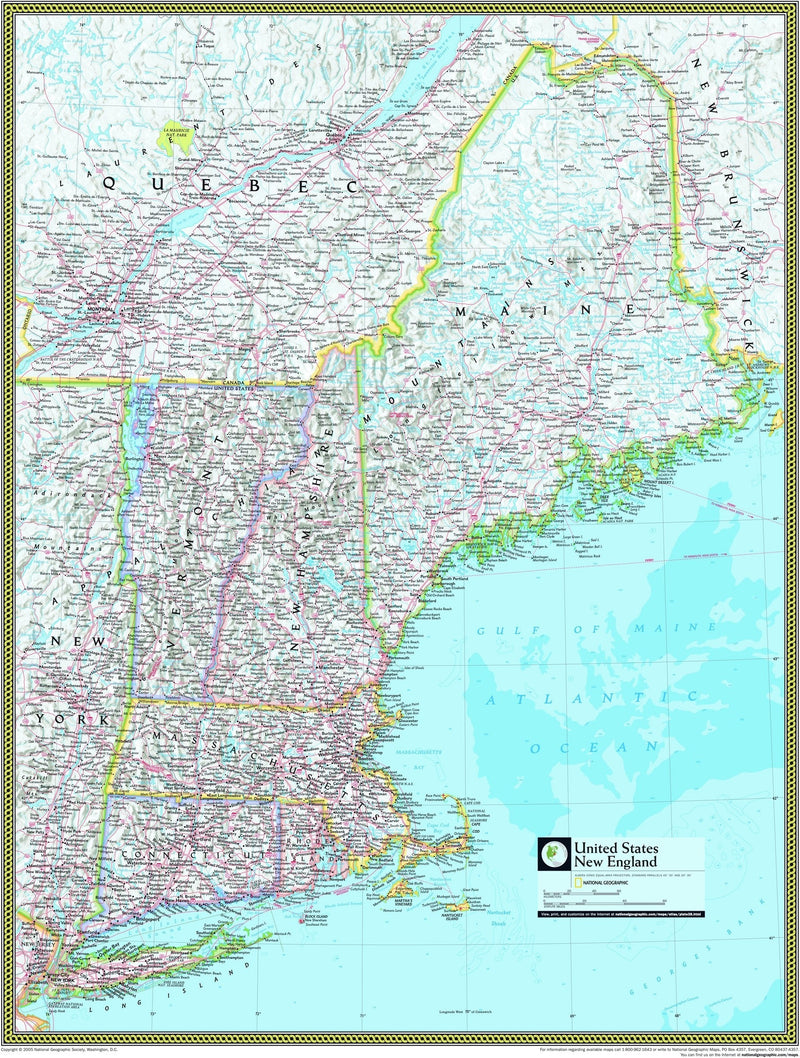 National Geographic New England Wall Map Maps.com