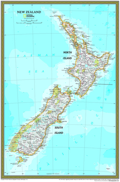 National Geographic New Zealand Wall Map Maps.com