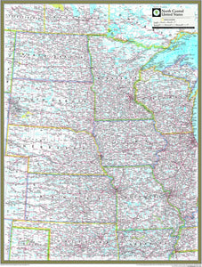 National Geographic North Central US Wall Map